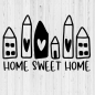 Preview: Vinyl Sticker Häuser Home sweet home